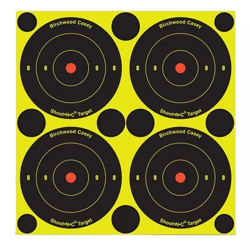 Birchwood Casey 34550 Shoot-N-CSelf-Adhesive Paper Bullseye Black/Yellow 60 Per Pkg