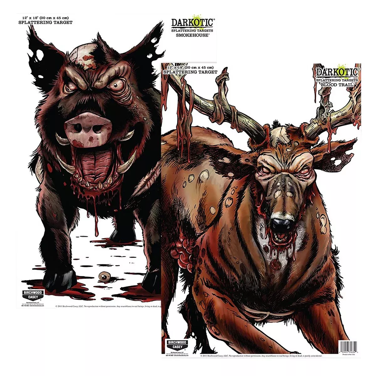 Birchwood Casey 35627 SmokehouseZombie Deer/Hog Hanging Smokehouse Blood Trail All Firearms 12" x 18" Impact Enhancement Splatter 8 Targets