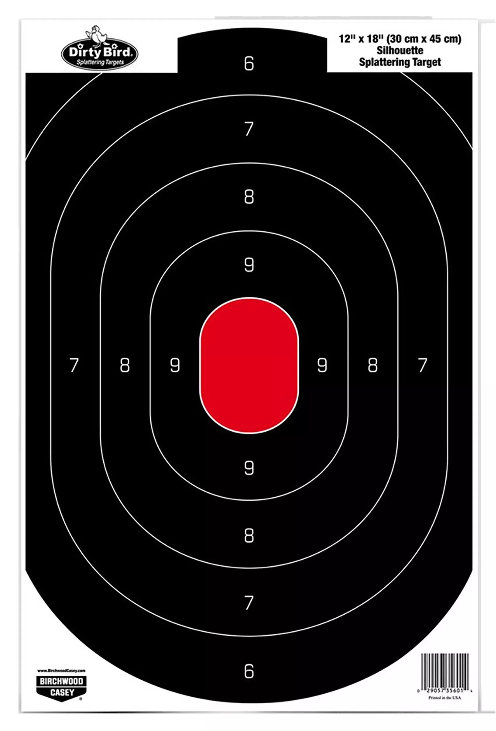 Birchwood Casey Dirty Bird 12" x 18" Oval Silhouette Hanging Pistol Target - 100 Per Pkg