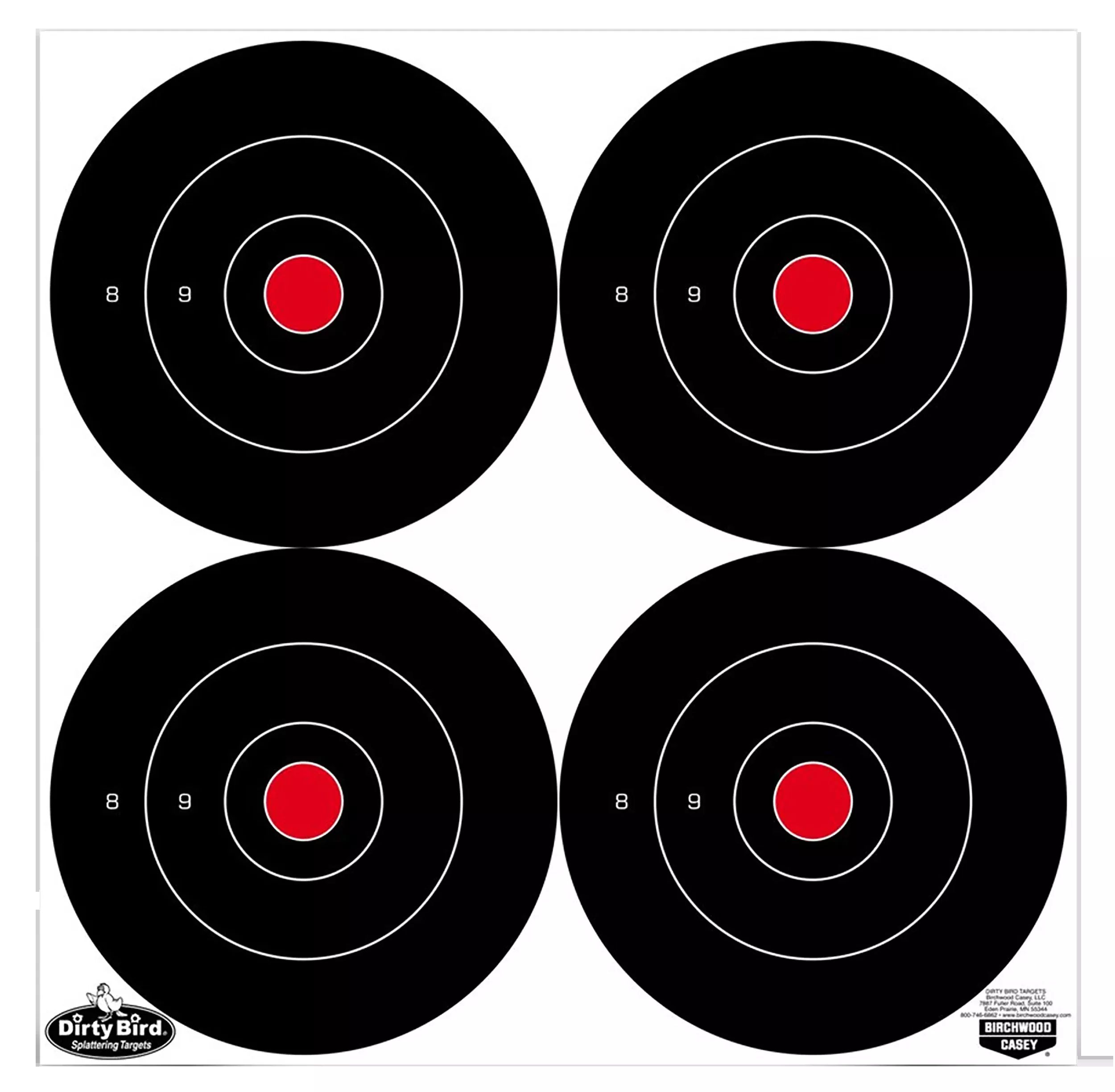 Birchwood Casey Dirty Bird 6" Bullseye Splatter Hanging Tagboard Target - 100 Pack