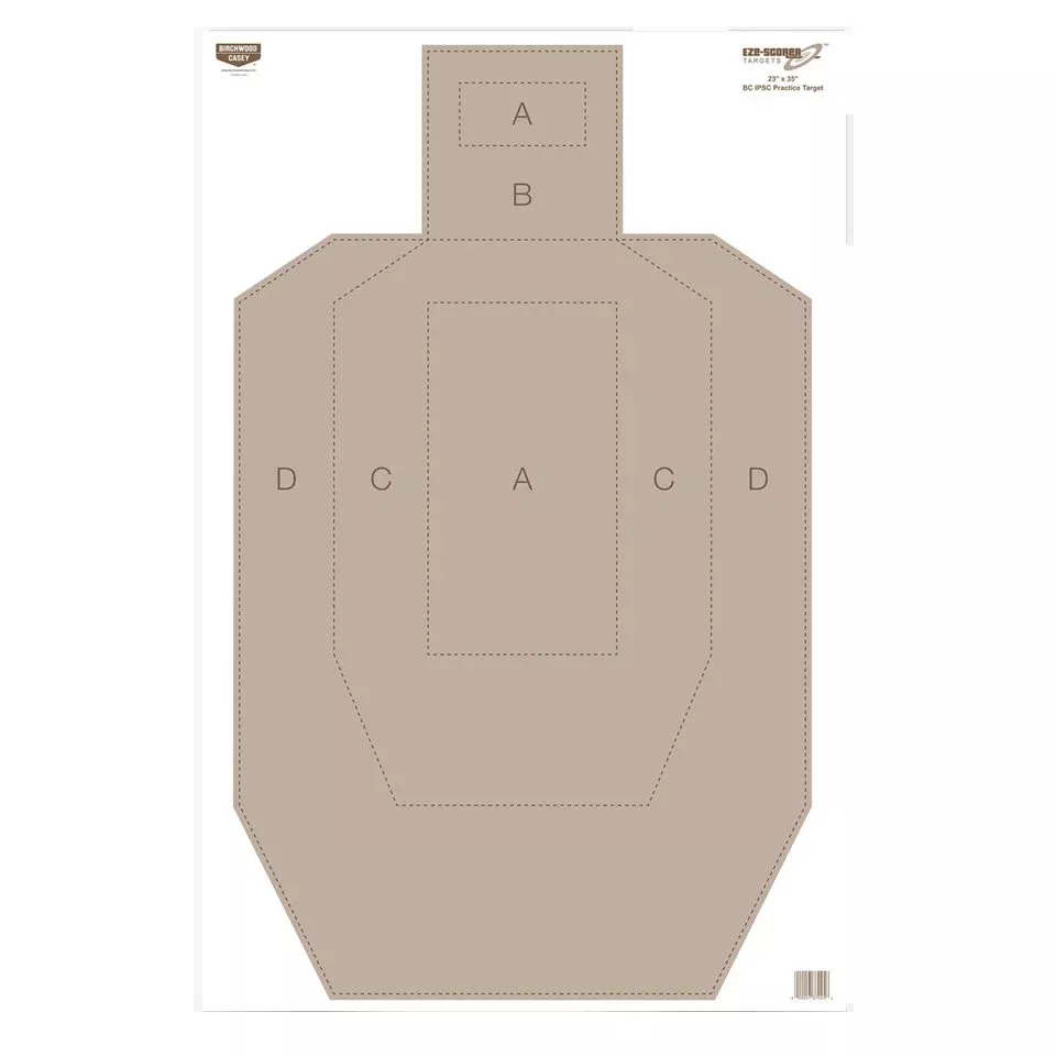 Birchwood Casey EZE-Scorer 23" x 35" IPSC Hanging Paper Target - Tan 100-Pack