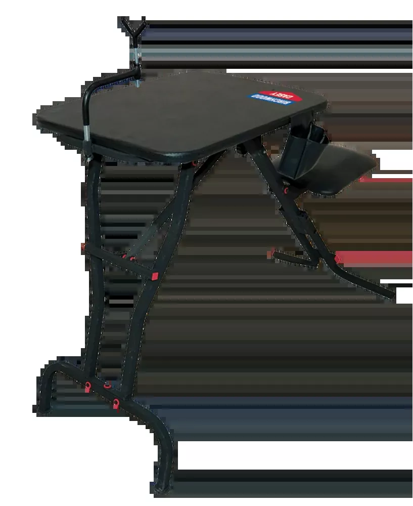 Birchwood Casey MSB100 Ultra Steady Shooting Bench - Folding Seat, Adjustable Gun Rest, Black Steel