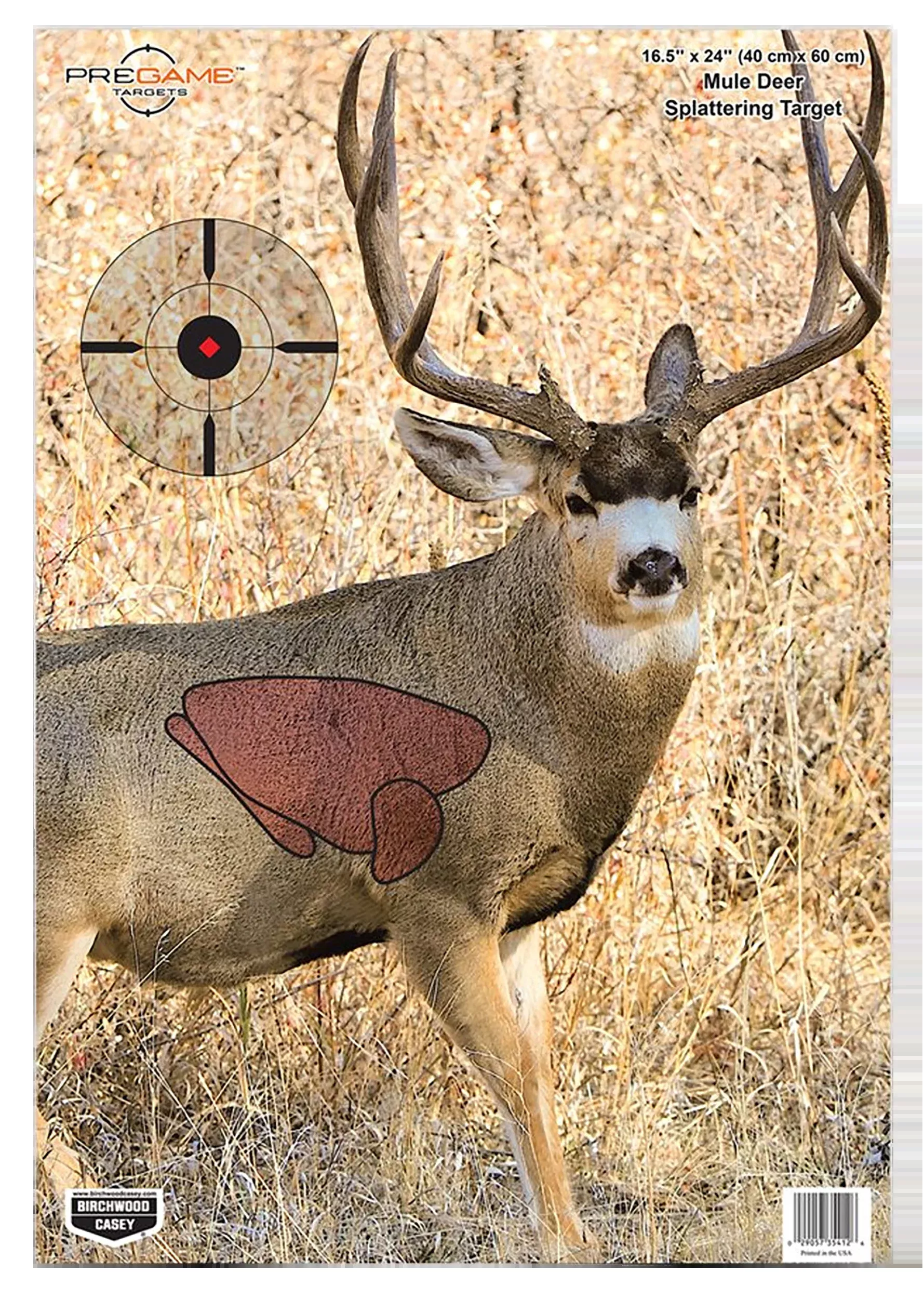 Birchwood Casey Pregame Mule Deer Paper Target 16.5" x 24" 3 Pk Hanging
