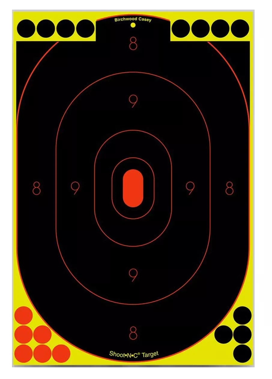 Birchwood Casey Shoot-N-C 12"x18" Oval Silhouette Reactive Paper Target 100 Pack