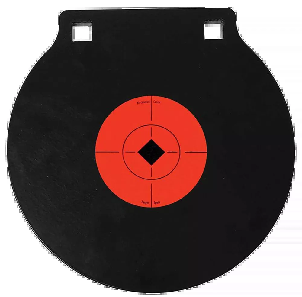 Birchwood Casey World of Targets Double Hole 10" AR500 Steel Gong Pistol/Rifle Target - Black/Orange