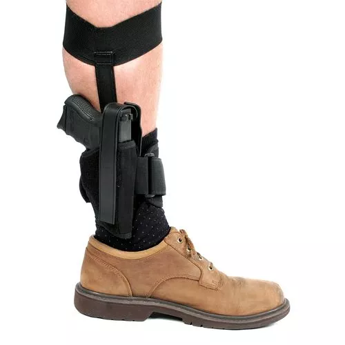 Blackhawk 40AH16BKR AnkleBlack Cordura 1000D Nylon Ankle Med/Lg Auto, Med Revolver Right Hand