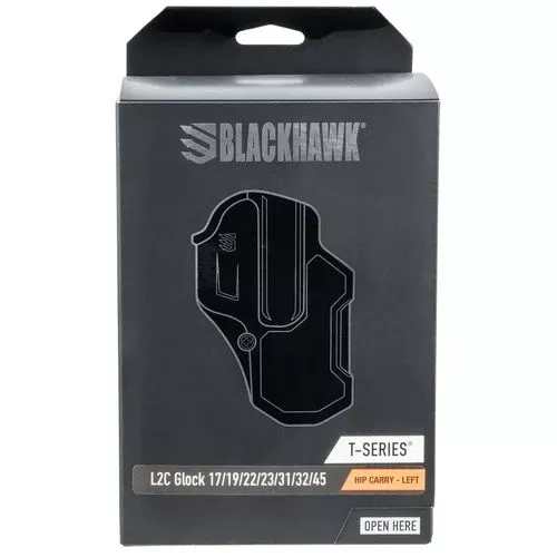 Blackhawk 410700BKL T-Series L2C Black Matte Polymer OWB Glock 17,22,31,34,35,41,47 Left Hand