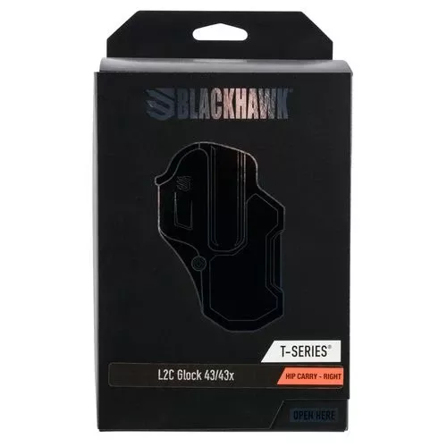 Blackhawk 410703BKR T-Series L2C Black Matte Polymer OWB Glock 43 Right Hand