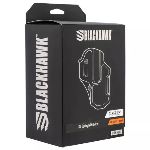 Blackhawk 410713BKR T-Series L2C Black Matte Polymer OWB Springfield Hellcat Right Hand