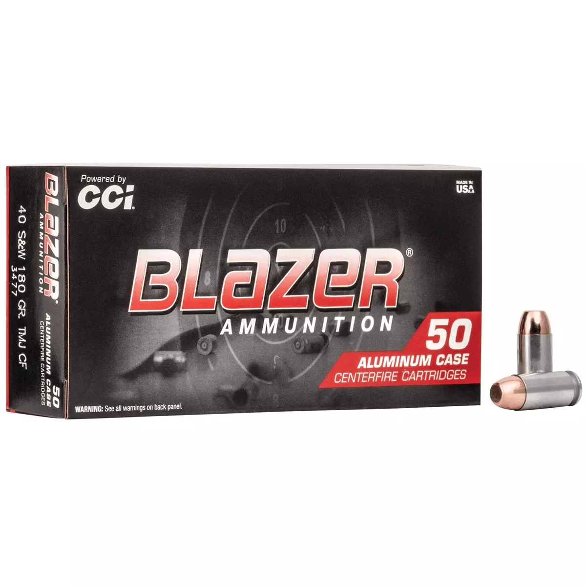Blazer 40 S&W 180gr TMJ Clean-Fire Lead Free 50rds