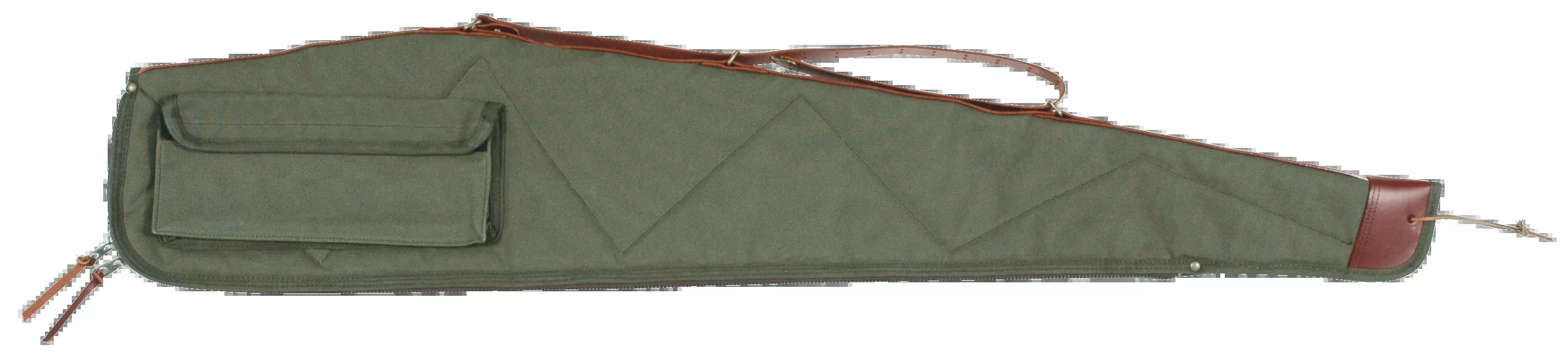 Bob Allen 14538 Canvas Rifle Case 48 in Green w/ Quilted Flannel Lining & Leather Sling