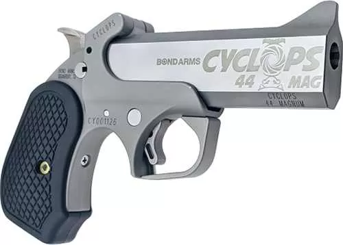 Bond Arms Cyclops Single Action Derringer .44 Remington Magnum 4.25" Barrel 1 Round Capacity Black B6 Extended Grips Stainless Steel Finish