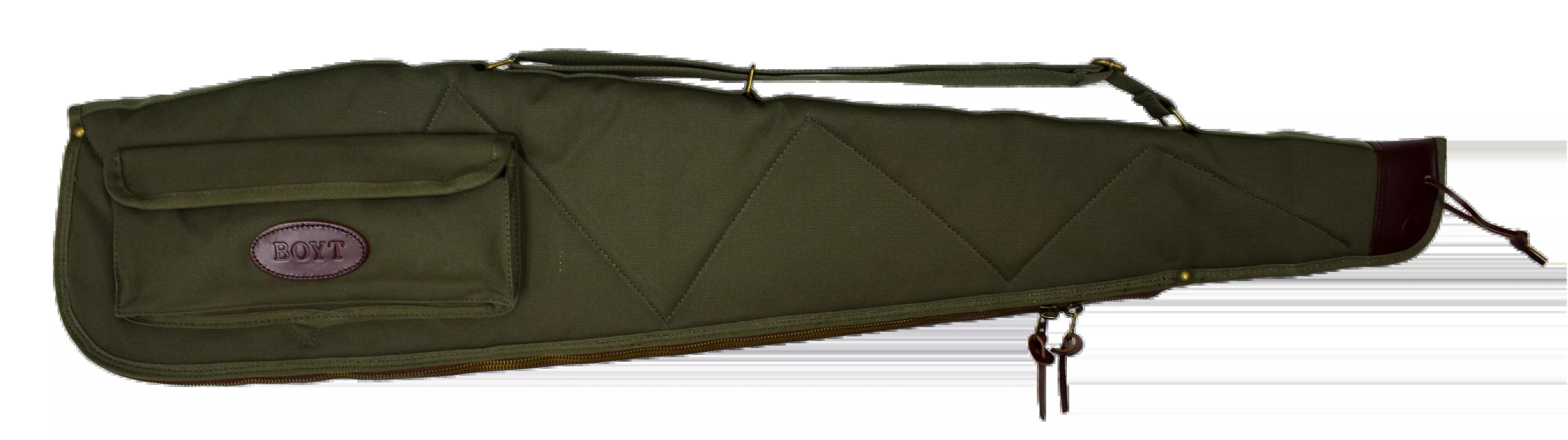 Boyt Harness Alaskan 48" Waxed Canvas Rifle Case - OD Green - Brass Hardware & Quilted Flannel