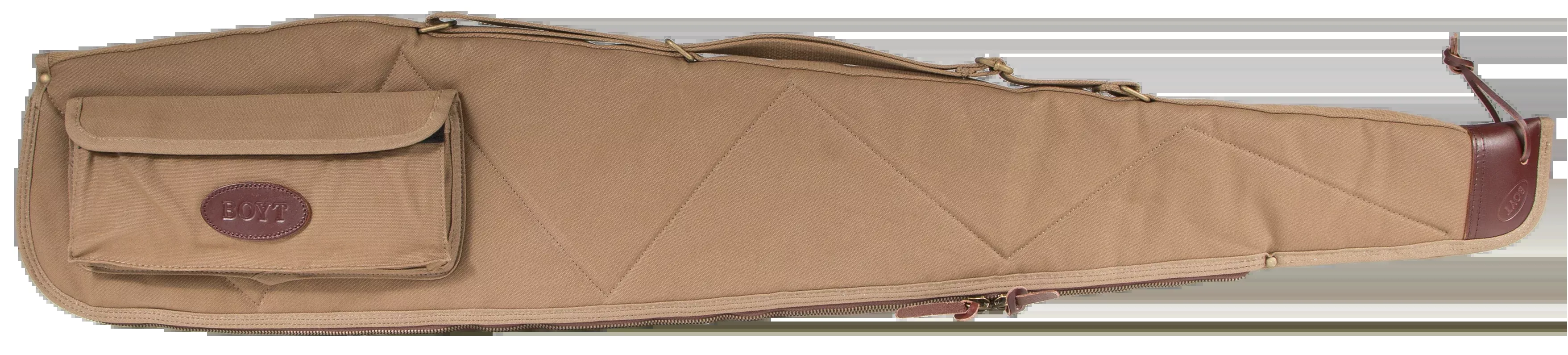 Boyt Harness Alaskan 48" Waxed Khaki Canvas Rifle Case - Brass Hardware & Quilted Flannel