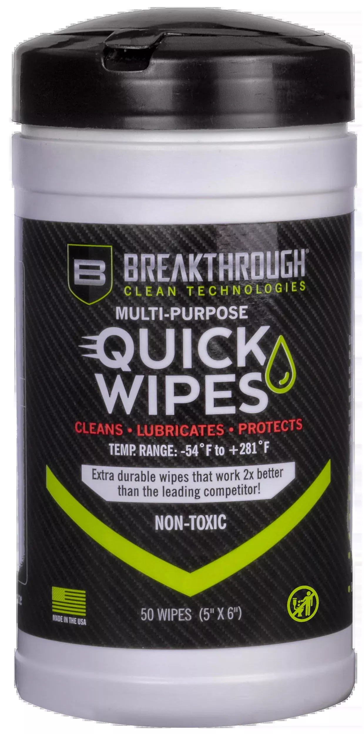Breakthrough Clean Quick Wipes CLP 5" x 6" 50-Count