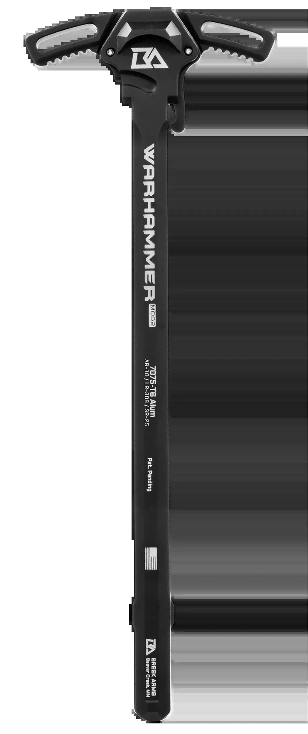 BREEK Warhammer MOD2 Ambidextrous AR-10/LR-308 Charging Handle 7075-T6 Aluminum Black BRK530
