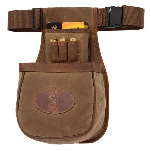 Browning 121040082 Santa Fe Shell Pouch Tan Canvas/Leather Adjustable