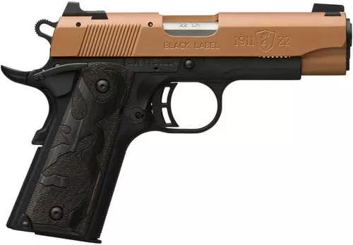 Browning 1911-22 Black Label Semi-Automatic Pistol .22 Long Rifle 3.26" Barrel (1)-10Rd Magazine Copper Cerakote Slide Matte Black Finish