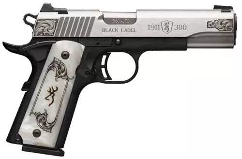 Browning 1911-380 Black Label Pistol 380 ACP 4.25" Barrel 8Rd Black And Silver Finish