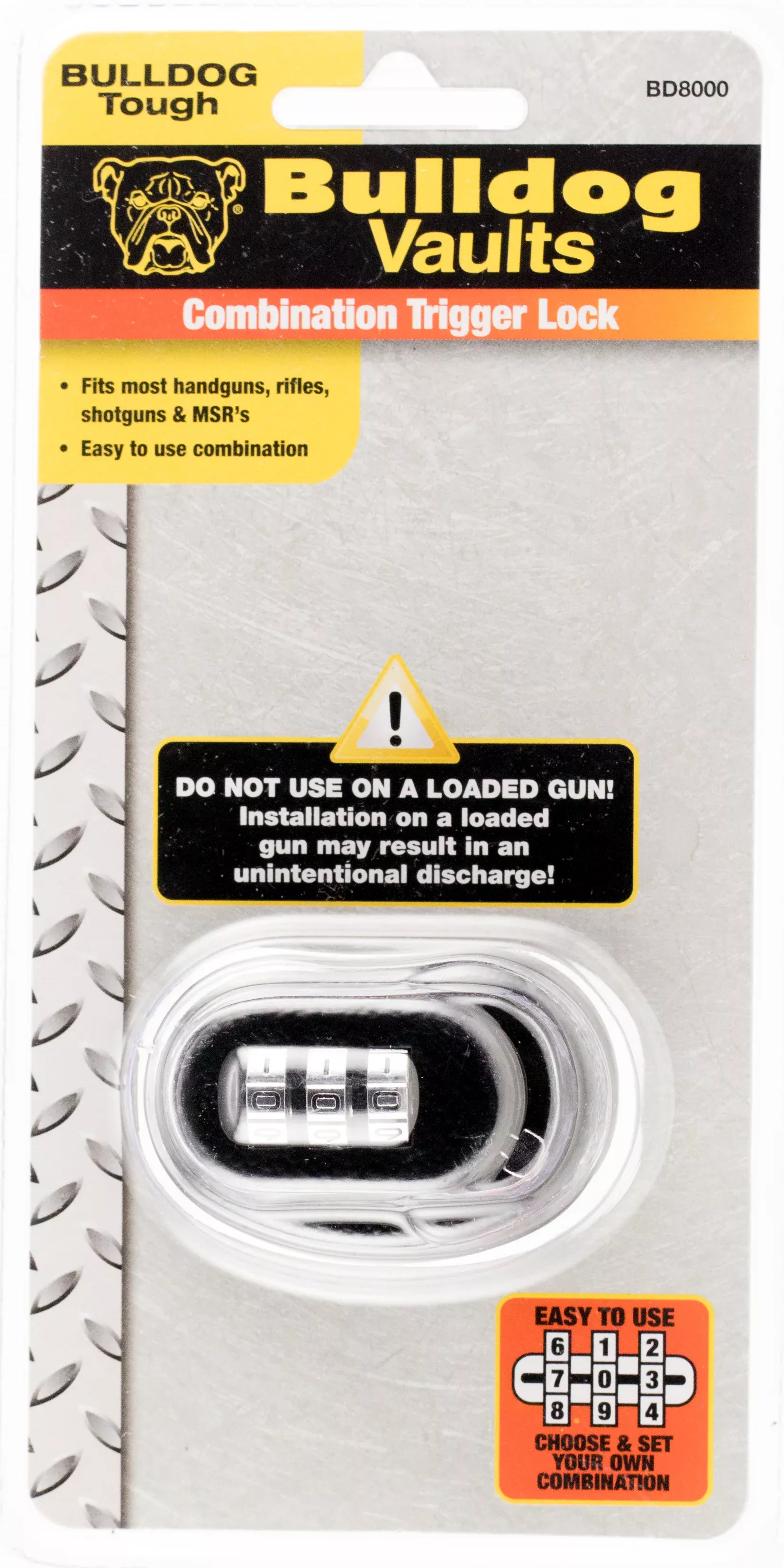 Bulldog BD8000 Trigger Lock Combination Black Metal - Fits Handgun/Rifle/Shotgun