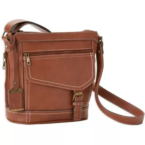 Bulldog BDP045 Bucket Conceal Carry Purse Saddle PU Leather 10" x 10" x 5" Includes Color Matched Holster