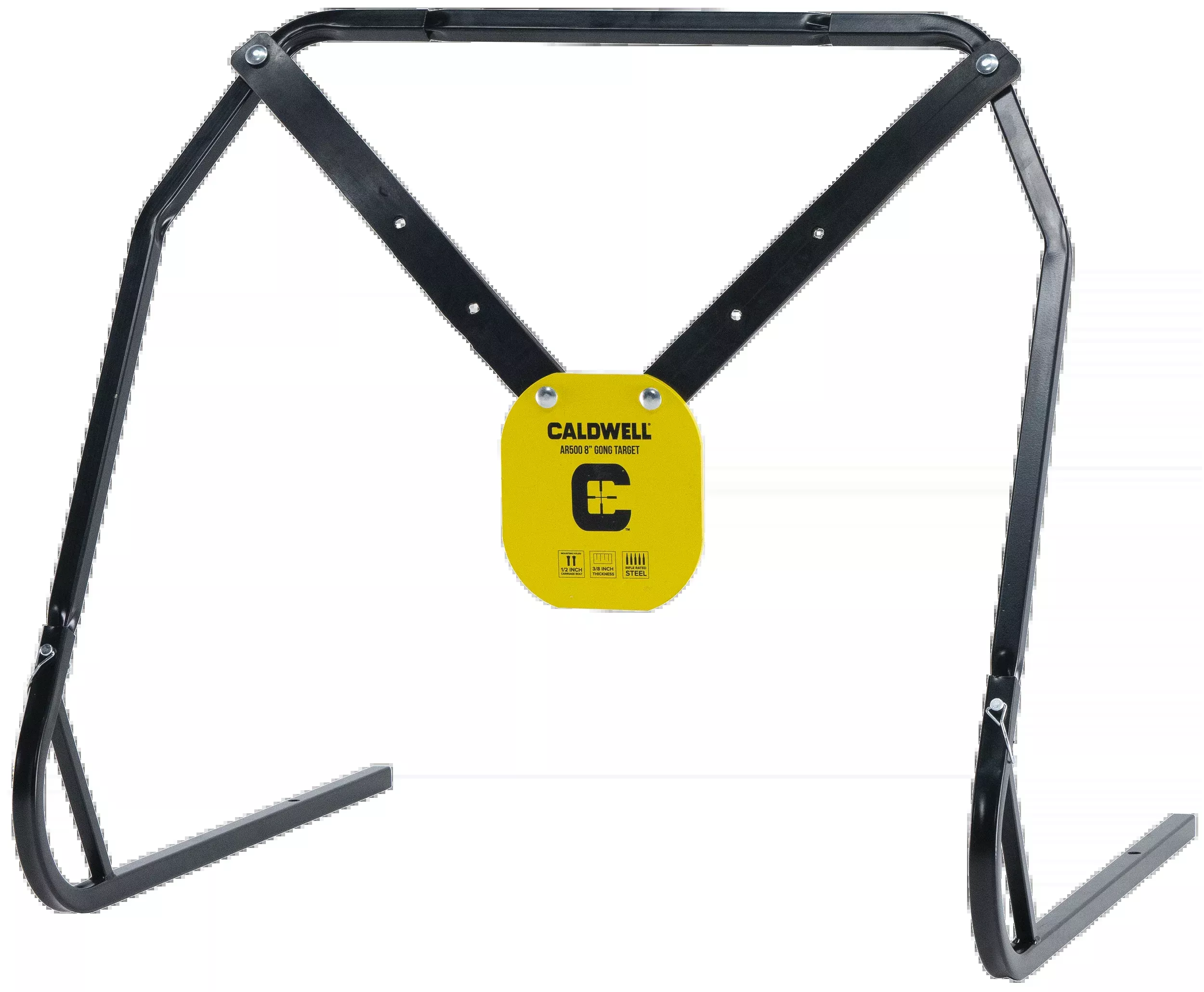 Caldwell 1140016 8" AR500 Steel Gong & Target Stand Combo w/ XL Strap Hangers