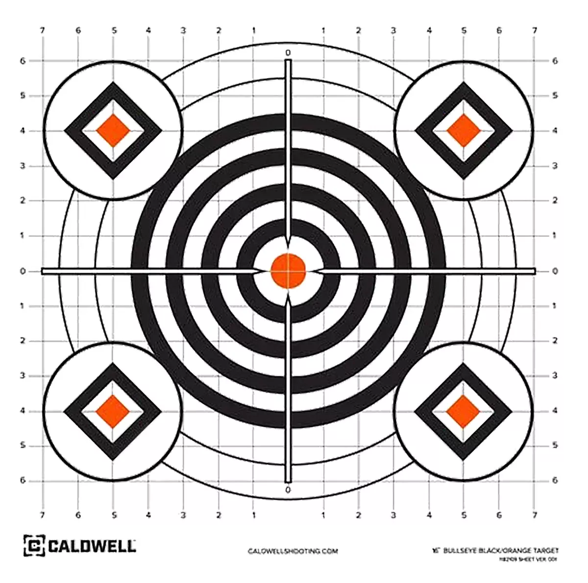 Caldwell 1175520 Orange PeelSelf-Adhesive Paper Universal 16" Orange Neon Green/White 10 Pack