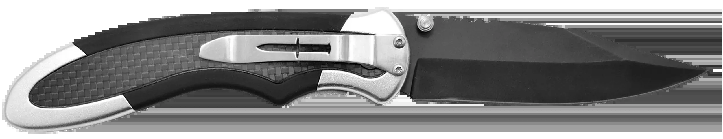 Camillus Chameleon 3.5" Folding Drop Point AUS-8A Carbonitride Titanium Plain Edge Knife - Black Carbon Fiber/Aluminum Handle