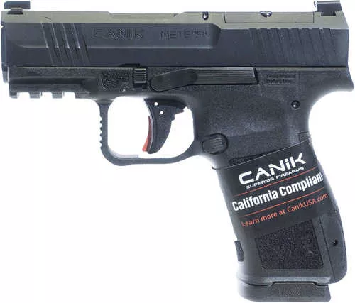 Canik Mete MC9L *CA Compliant 9mm Luger 10+1 3.18" Black Steel Barrel, Black Nitride Steel Serrated Slide, Flat Dark Earth Polymer Frame w/Picatinny Rail, Interchangeable Backstrap Grip