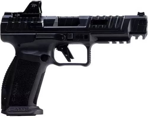 Canik SFx Rival Striker Fired Semi-Automatic Pistol 9mm Luger 5" Barrel (2)-18Rd Magazines Fiber Optic Front Sight Adjustable Target Rear Sights MO2 Included Grey Polymer Grips Gray Applied Finish