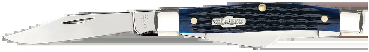 Case 02806 Stockman Medium 2.42"/1.58"/1.57" 3-Blade Folding Pocket Knife - Blue Bone