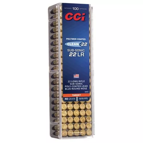 CCI 934CC Clean-22 Subsonic 22 LR 40 gr Lead Round Nose 100 Per Box/ 50 Case