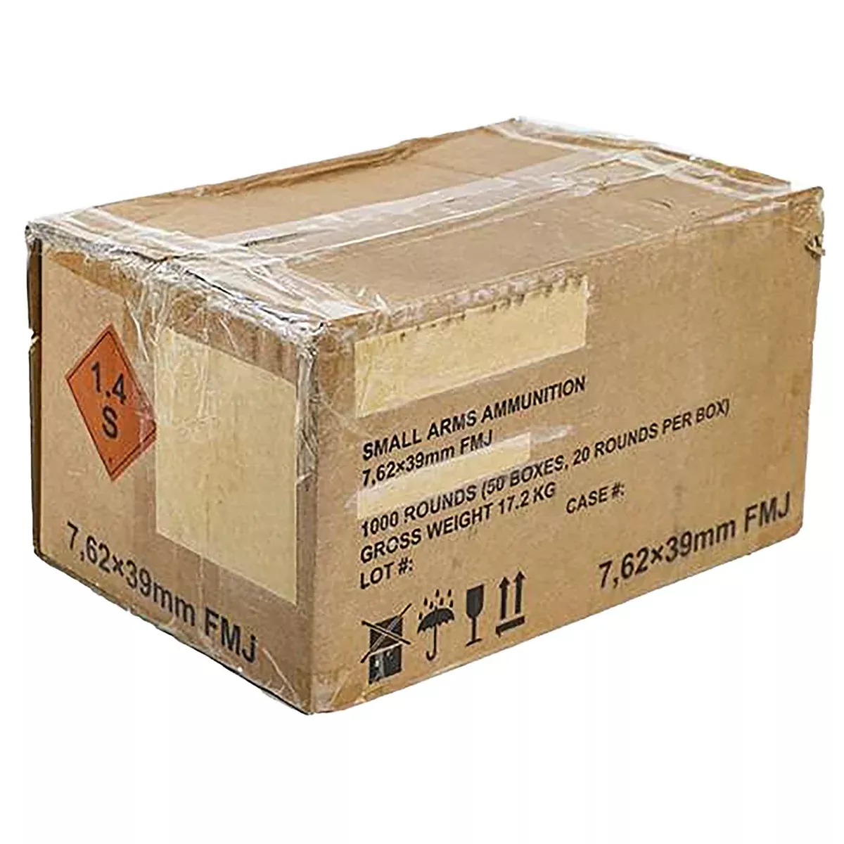 Century Arms AM3387 7.62x39mm 123 gr Full Metal Jacket 1000rd Case Only