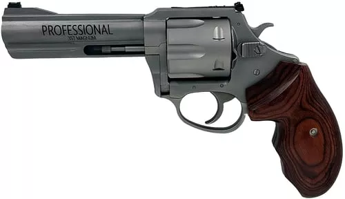Charter Arms 73546 Professional VI Extra Large, 357 Mag 6 Shot 4.20" Matte Stainless Steel Barrel, Cylinder & Frame w/Wood Grip, Exposed Hammer