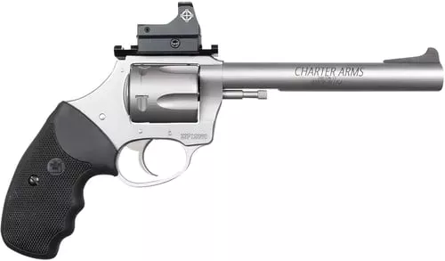 Charter Arms 73565 Mastiff Target Large Frame 357 Mag 5rd 6" Stainless Steel Barrel, Cylinder & Frame, Sightmark Micro Optic, Picatinny Rail, Black Rubber Grip, Exposed Hammer