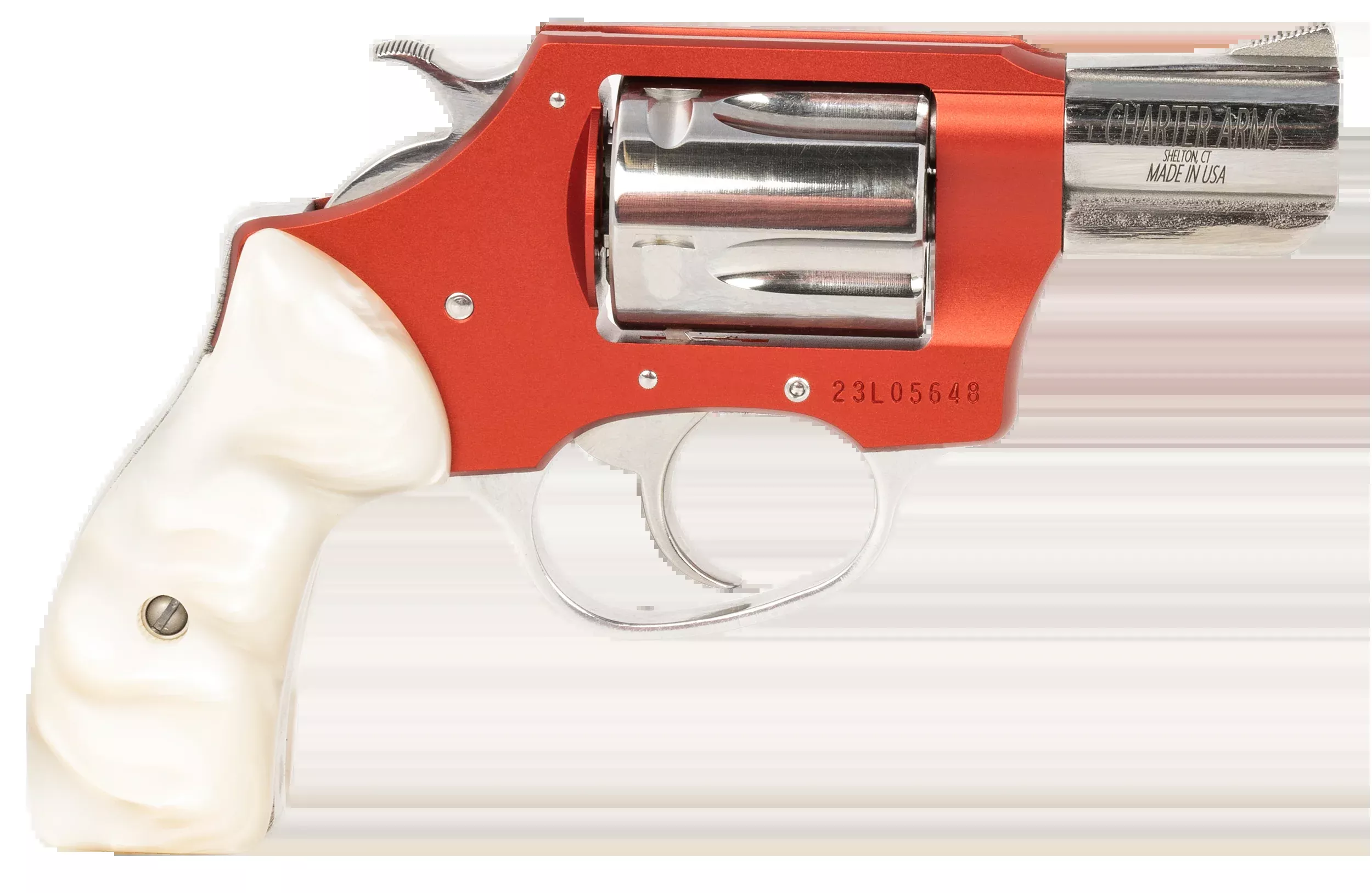 Charter Arms Chic Lady 38 Special 2" 5-Shot DA/SA Revolver - Red Anodized Frame / White Pearlite Grips