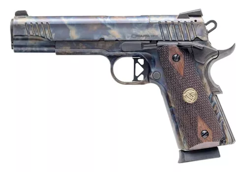 Chiappa Firearms 440235 1911 Superior Full Size Frame 45 ACP 8+1 5" Color Case Hardened Optic Ready/Serrated Slide & Frame,Walnut Grip, RMR/RMSc Footprint