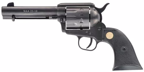Chiappa Firearms CF340155 SAA 1873Medium Frame 22 LR 10 Shot, 4.75" Blued Steel Barrel, Blued Steel Frame, Blued Cylinder, Black Plastic Grip, Exposed Hammer