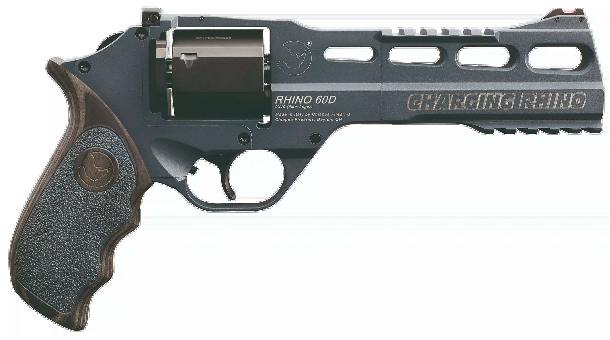 Chiappa Firearms Rhino 60DS Gen II 9mm Luger 6" 6-Shot DAO Revolver - Slate Cerakote