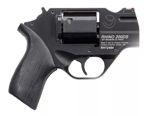 Chiappa Rhino 200DS .357 Mag Revolver 2" Barrel 6 Rounds Black Fiber Optic Front Sight Rubber Grips Nickel Finish