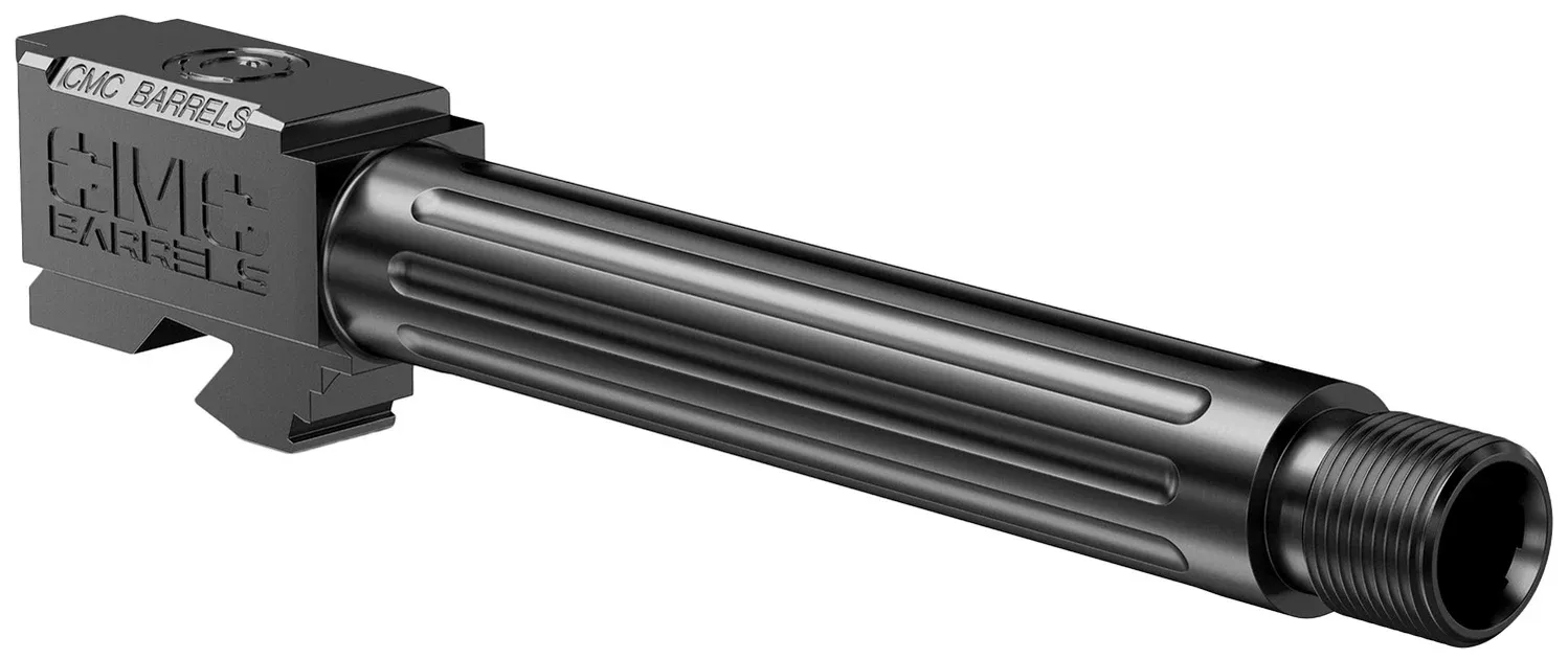 CMC Triggers 75511 Match Precision9mm Luger 4.48" Fluted/Match Grade/Threaded Black DLC Stainless Steel, Compatible w/Glock 17 Gen3-4