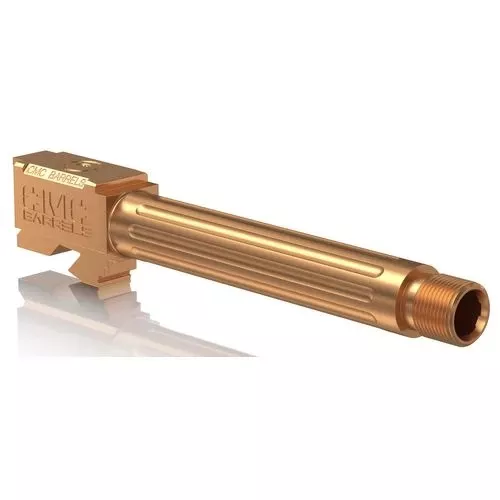 CMC Triggers 75513 Match Precision9mm Luger 4.48" Bronze DLC Finish 416R Stainless Steel Material with Fluting & Threading for Glock 17 Gen3-4