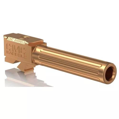 CMC Triggers 75524 Match Precision9mm Luger 4.01" Bronze DLC Finish 416R Stainless Steel Material with Fluting for Glock 19 Gen3-4