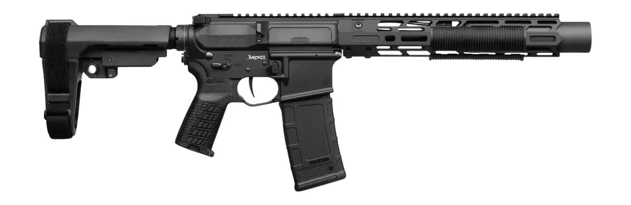 CMMG 30A0ED0-AB Zeroed Banshee Mk4 300 Blackout 30+1 6.50″ Black Nitride Threaded Barrel, Black Armor Cerakote Aluminum Receiver w/Picatinny Rail, M-LOK Handguard, Black Polymer CMMG RipBrace, CMMG Ze