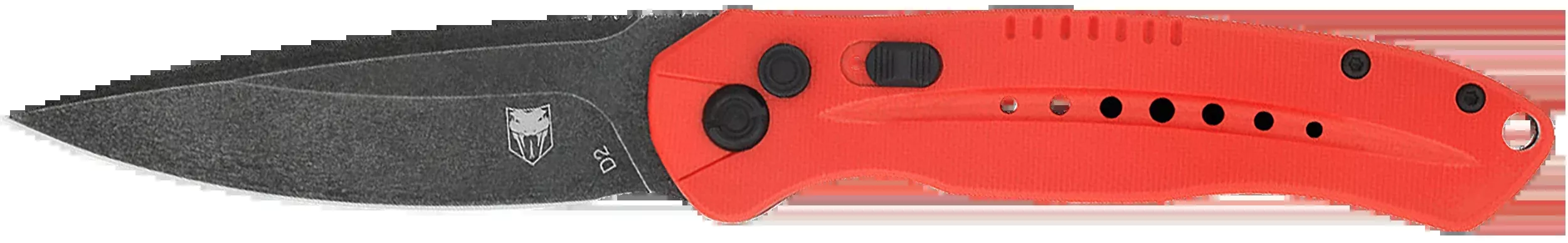 CobraTec Knives Diablo 3.50" Folding Automatic Black Stonewashed D2 Steel Red G10 Handle
