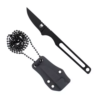CobraTec Knives Surgeon Fixed Neck Knife - 1.825" Black M390 Steel, Black Kydex Sheath