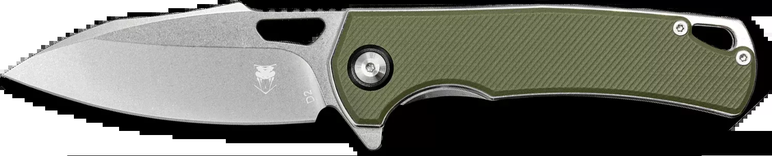CobraTec Knives Wolverine 3.12" Drop Point Plain D2 Steel Green G10 Liner Lock Folding Knife