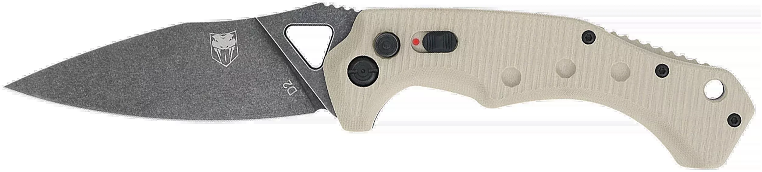 CobraTec Ryker 3.75" Auto Folding Plain D2 Steel Stonewashed Blade Tan G10 Handle