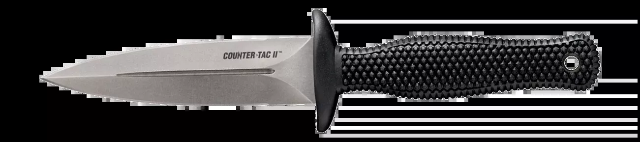 Cold Steel Counter TAC II 3.375" Fixed Double Edge AUS-8A SS Black Kray-Ex Handle