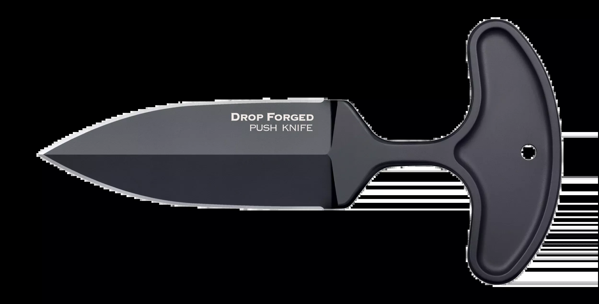 Cold Steel CS36MJ Drop Forged Push Knife 4" Fixed Plain Double Edge Spear Point 52100 High Carbon